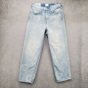 H&M x Smiley Relaxed Fit Jeans Womens Size 29 Light Wash